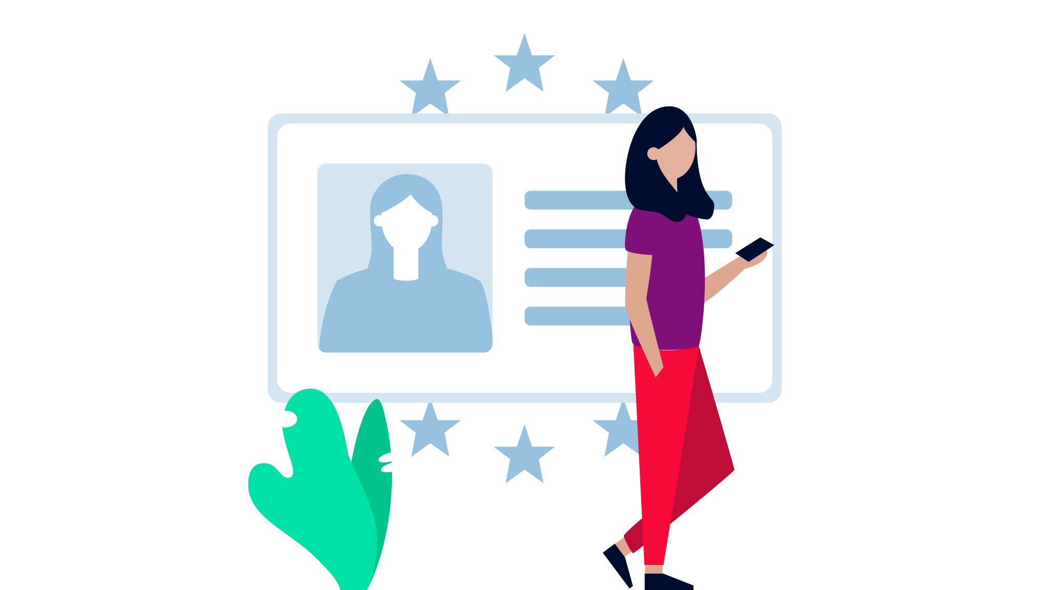 Illustration einer Frau mit einem Smartphone in der Hand ©  Digital Austria 